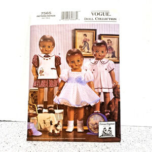 Vogue Sewing Pattern 7565 1930's Doll Clothing for 18" Doll Teresa Layman Cut